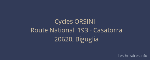 Cycles ORSINI