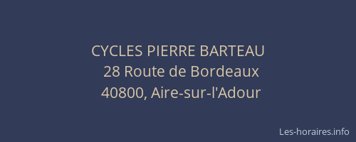CYCLES PIERRE BARTEAU