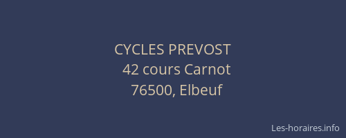 CYCLES PREVOST