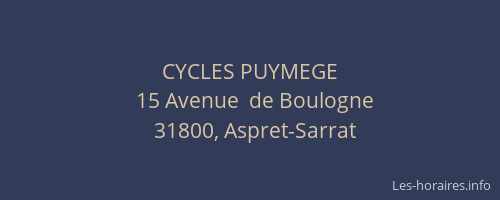 CYCLES PUYMEGE