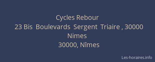 Cycles Rebour