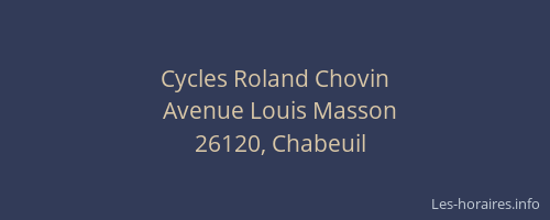 Cycles Roland Chovin