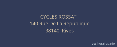 CYCLES ROSSAT