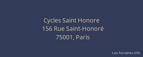 Cycles Saint Honore