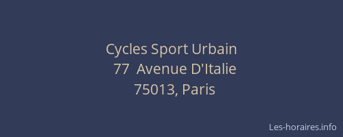 Cycles Sport Urbain