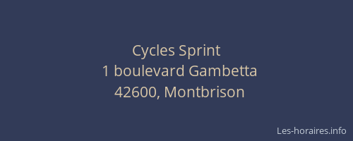 Cycles Sprint
