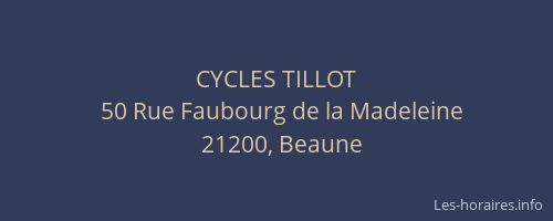 CYCLES TILLOT