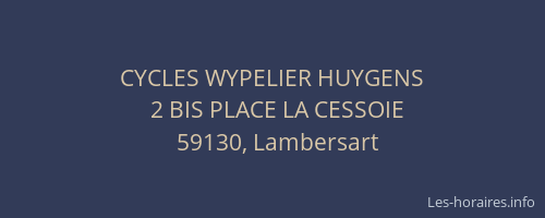 CYCLES WYPELIER HUYGENS