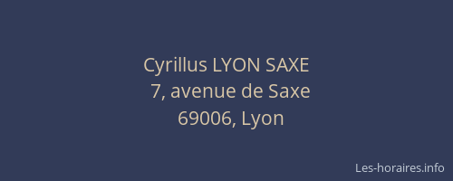 Cyrillus LYON SAXE