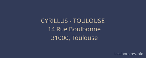 CYRILLUS - TOULOUSE