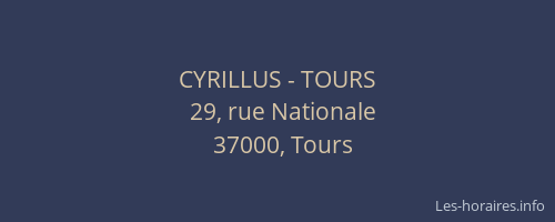 CYRILLUS - TOURS