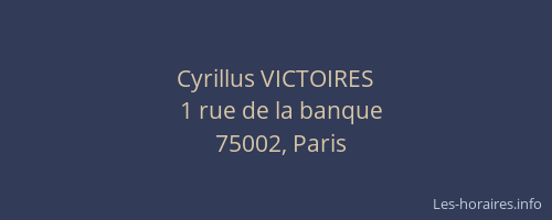 Cyrillus VICTOIRES
