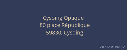 Cysoing Optique