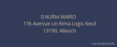 D'AURIA MARIO