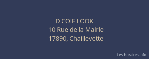 D COIF LOOK