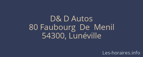 D& D Autos