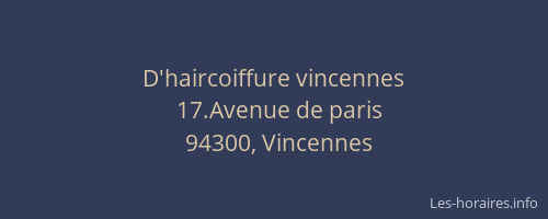 D'haircoiffure vincennes