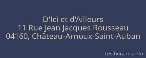D'Ici et d'Ailleurs