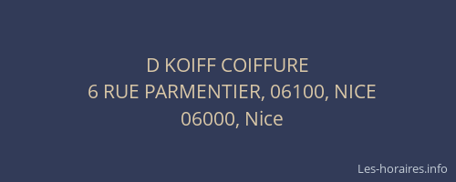 D KOIFF COIFFURE