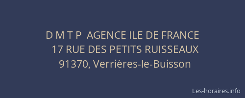 D M T P  AGENCE ILE DE FRANCE