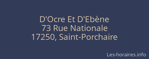 D'Ocre Et D'Ebène