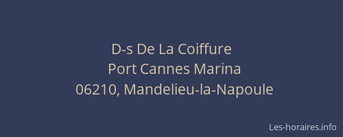 D-s De La Coiffure