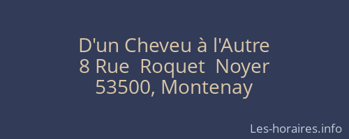 D'un Cheveu à l'Autre