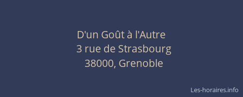 D'un Goût à l'Autre