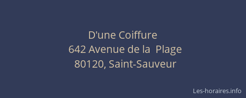 D'une Coiffure
