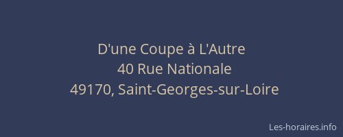 D'une Coupe à L'Autre