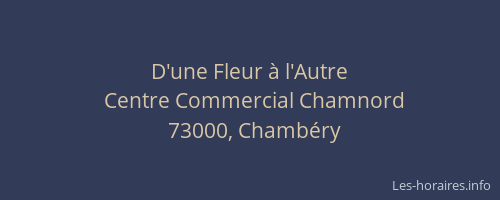 D'une Fleur à l'Autre
