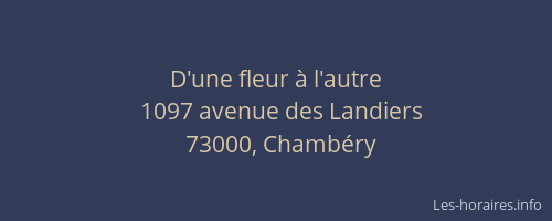 D'une fleur à l'autre