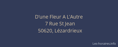 D'une Fleur A L'Autre