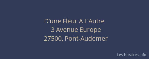 D'une Fleur A L'Autre