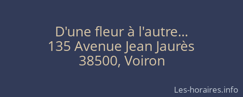 D'une fleur à l'autre...