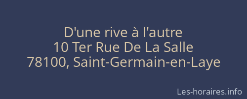 D'une rive à l'autre