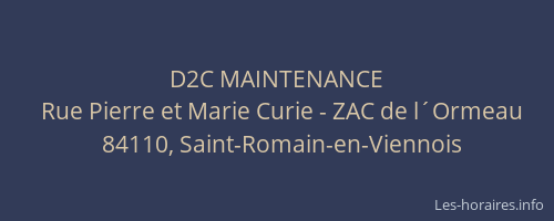 D2C MAINTENANCE