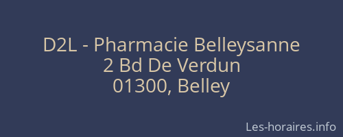D2L - Pharmacie Belleysanne