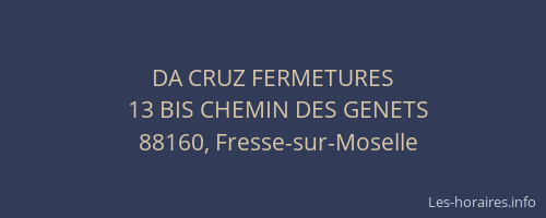 DA CRUZ FERMETURES