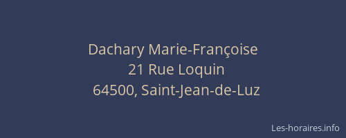 Dachary Marie-Fran&ccedil;oise