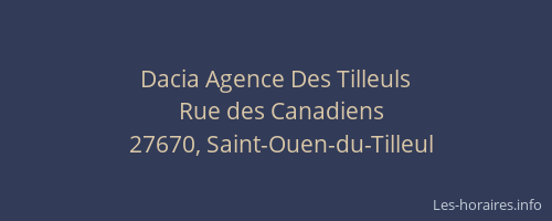 Dacia Agence Des Tilleuls