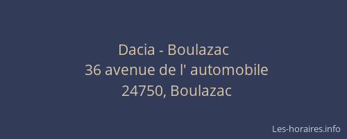 Dacia - Boulazac