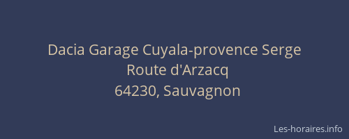 Dacia Garage Cuyala-provence Serge