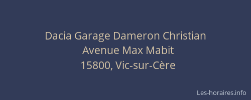 Dacia Garage Dameron Christian