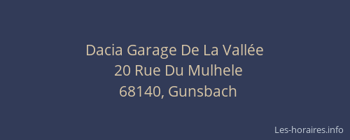 Dacia Garage De La Vallée