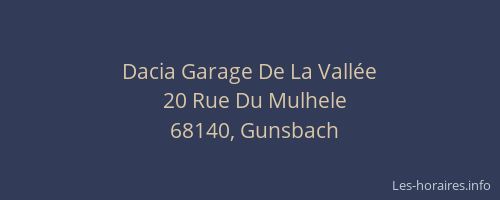 Dacia Garage De La Vall&eacute;e