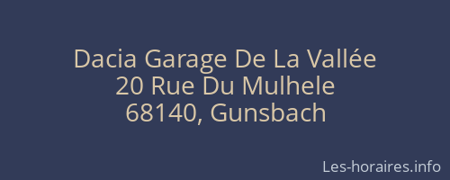 Dacia Garage De La Vallée
