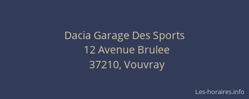 Dacia Garage Des Sports
