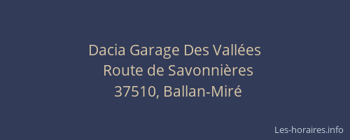 Dacia Garage Des Vallées