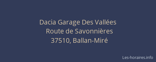 Dacia Garage Des Vall&eacute;es